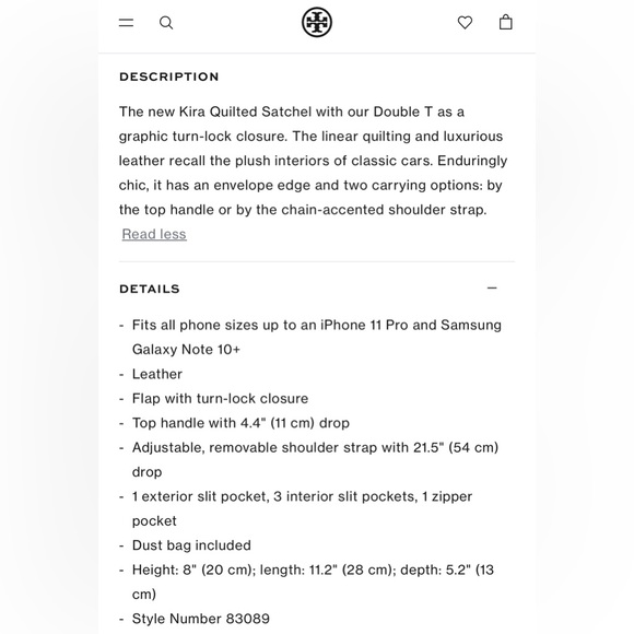 💯 Tory burch Kira quilted satchel top handle large - Picture 13 of 13